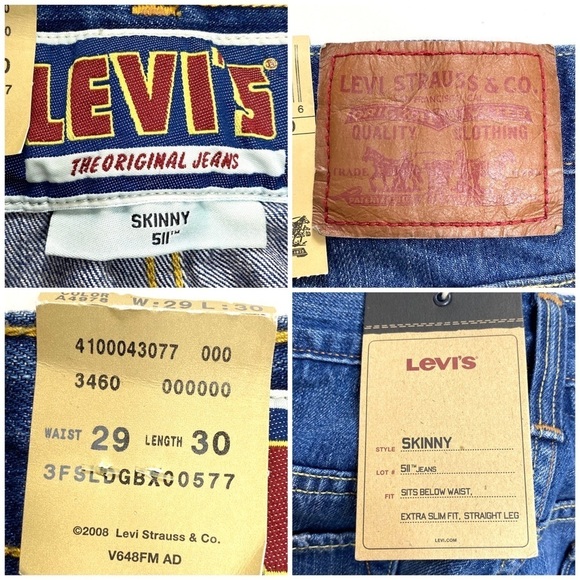 NWT Levi’s 511 Skinny Extra Slim Straight Jeans - Picture 6 of 7